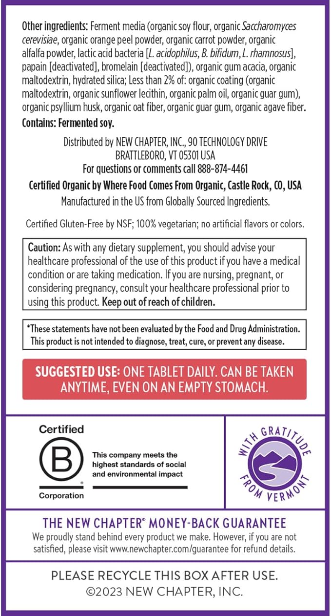 New Chapter Women’s Multivitamin 55+, Astaxanthin, B6, B12, D3, Vitamin C & Zinc, Immune, Heart, Cellular Energy, and Bone Support, Gentle on The Stomach, One Daily, Non-GMO, Gluten-Free, 72 Tablets