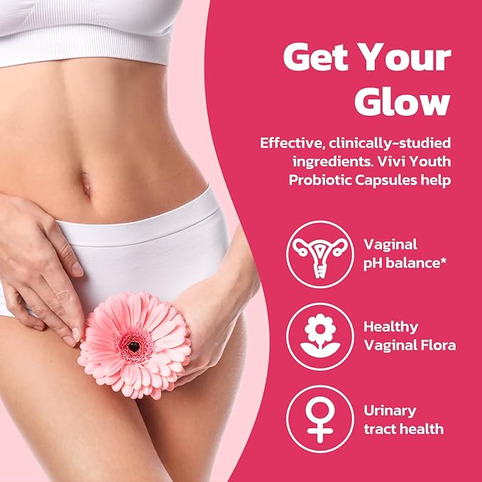 Vaginal Probiotics – pH Balance, Feminine Odor Control & Yeast Support, Probiotics for Women with Prebiotics & Lactobacillus Blend, 60 Capsules