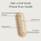 Primal Harvest Primal Bone Health Calcium Carbonate Bone Health Complex for Men & Women with Calcium, Magnesium, Zinc, Manganese, Potassium, & L-Carnitine (1 Pack)