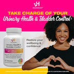 vH Essentials Urinary Health & Bladder Control, Cranberry Extract, Prebiotics and Probiotics, 24-Hour Feminine Health Support, Reduces Occasional Leakage, Supports Vaginal Health, 60 Capsules