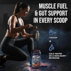 Vega Sport Vegan Protein Powder + Recovery - 30g Plant Based Protein per Serving, Chocolate, 19 Servings, 5g BCAAs, Probiotics, NSF Certified, for Shakes & Smoothies, 1.8lbs (Packaging May Vary)
