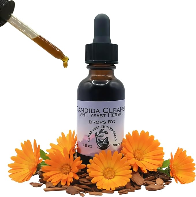 Candida Overgrowth | 100% Organic & Handmade Low Alcohol Herbal Drops | Calendula, Pau D’Arco, White Oak & More | 9 Herb Formula for Yeast & Microbial Detox | Advanced Liquid Extract & Concentrate