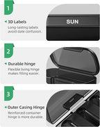 PULIV Weekly Pill Organizer with Large Capacity, Dual Protection Pill Box 7 Day, Arthritis Friendly Pill Case Easy to Open, Medicine Organizer for Vitamins, Medications, Fish Oils, Supplements (Black)