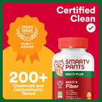 SmartyPants Fiber Supplement & Multivitamin for Men & Women, Prebiotic Fiber Gummies with Omega 3 (DHA/EPA), Vitamin D3, C, Vitamin B12, B6, A, K & Zinc, 90 Count (30 Day Supply)