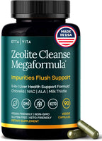 Liver Cleanse Detox & Repair - Microplastics Detox & Zeolite Supplement for Gut Health, Cognition & Natural Energy - Glutathione, NAC, Chlorella, Spirulina, ALA, Cilantro, Milk Thistle, Noni, Shilajit