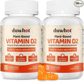 duwhot Vitamin D2 Gummies 2000 IU, Plant-Based D2 Vitamin Supplement from Whole Mushroom, Immune Support, Daily Sunshine Supply，Vegan, Non-GMO, Orange, 120