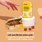 PYM Citrus Mood Chews Support for Stress, Worry & Overwhelm, 120 Count | 130mg GABA, 90mg L-Theanine | Vegan, Non-GMO, Gluten-Free, No Added Sugar | All-Natural Mood Balance Supplement Made in USA