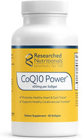 Researched Nutritionals CoQ10 400mg Softgels for Heart Health - Therapeutic-Strength Coenzyme Q10 Supplement - Support Natural Energy & Immune Function, Promote Healthy Gum Tissue (60 Softgels)