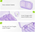 AUVON XL Weekly Pill Organizer 2 Times a Day, Pill Box 7 Day with One-Side Large Openings for Easy to Use, Black Privacy Protection AM PM Pill Case for Medication, Vitamins, Fish Oils, Supplements