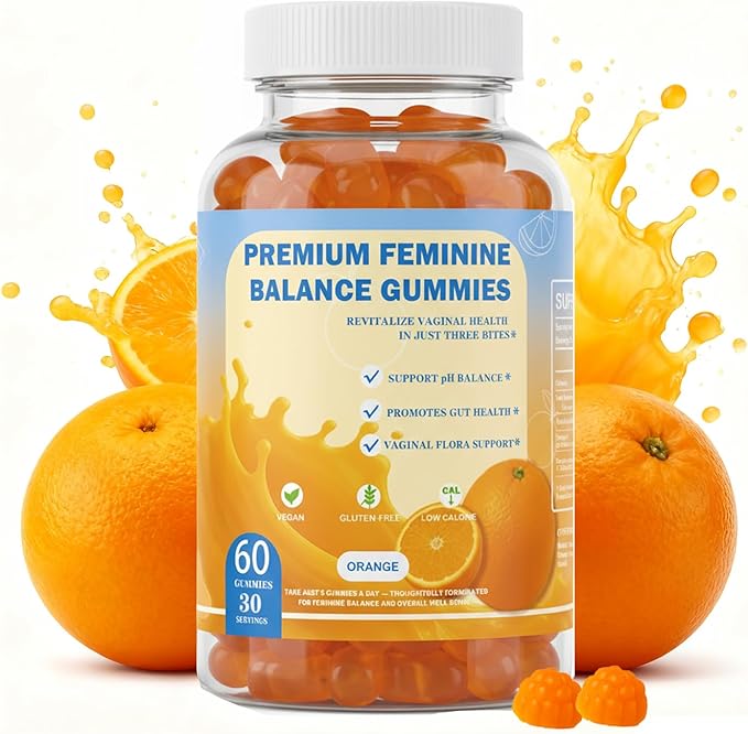 DEWANG Feminine Balance Gummies – Daily pH Balance & Vaginal Health Support, Probiotics for Womens Odor & Confidence Pineapple Flavor Vegan & Sugar-Free (Orange)