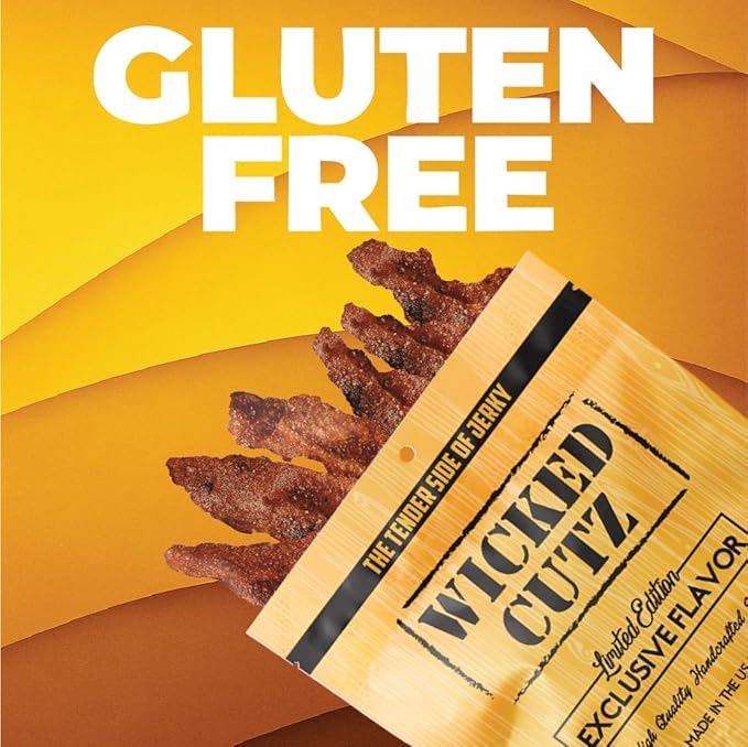 Cinnamon Roll Bacon Jerky, Protein Per Bag, Tender & Easy to Chew Fully Cooked Bacon, USA Made, High Protein Snacks (2 Bags)