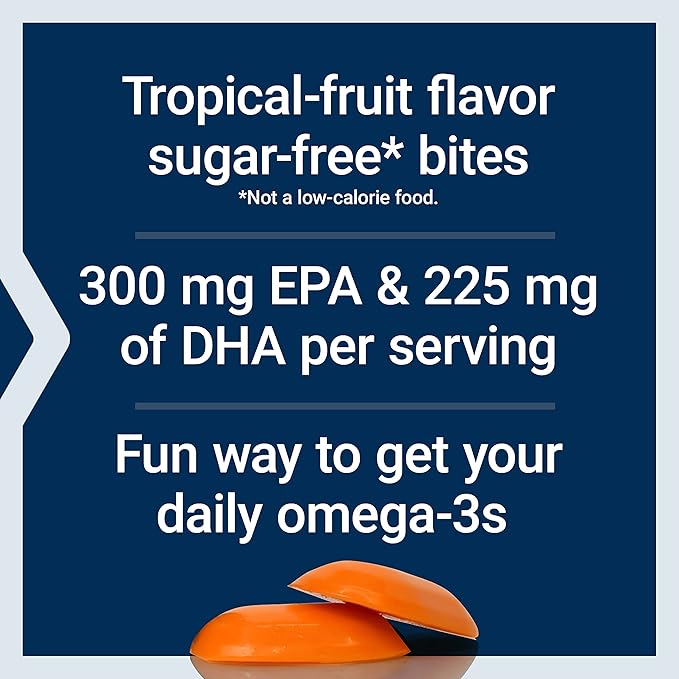 Life Extension Omega-3 Fish Oil Gummy Bites, EPA DHA Fatty acids, High-dose EPA DHA Support in a Delicious chewable Form, Non-GMO, Gluten Free, 36 Gummy Bites
