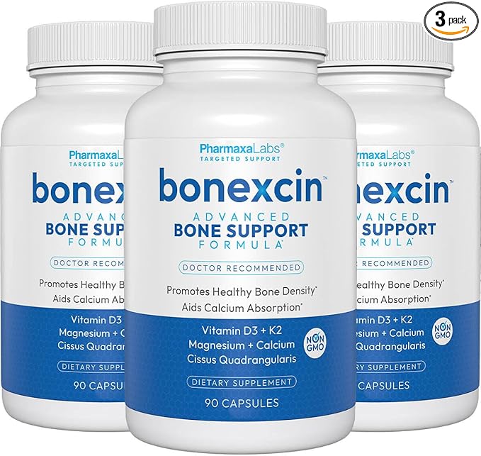 Advanced Bone Support Formula – Calcium, Magnesium, Vitamin D3 & K2 – Bone Density & Strength Supplement for Women & Men – Joint, Menopause & Osteoporosis – 90 Capsules (Pack of 3)