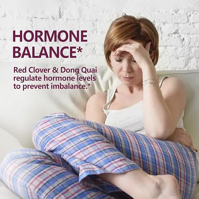 Red Clover Extract Herb Supplement, Liquid Drops for Women Health Balance, 8-in-1 Herbal Formula for Menopause Hot Flashes Relief with Dong Quai & Shatavari Extract, Alcohol Free. 2oz