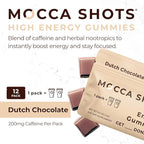 SGC Highest Concentration 100mg Caffeine per Gummy, 2 Gummies per Pack, 12-Pack Mocca Shots Dutch Chocolate Plant-Based Instant Energy with Herbal nootropics
