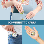 Pill Box 3 Compartment Small Pill Case,Portable for Pocket or Purse Pill Organizer Pill Container Holder to Hold Vitamins, Medication, Fish Oil and Supplements(Tree of Life)