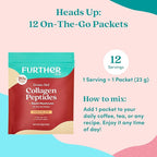 Further Food Chocolate Collagen Peptides Powder with Reishi Mushroom - 100% Grass-Fed, Hydrolyzed Type 1 & 3, 20g of Collagen per Serving, Supports Skin, Hair, Nails & Joints, Stick Packs, 9.74 Oz
