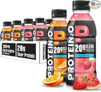 Protein2o Hydration Drink - 2-in-1 Liquid Clear Whey Protein Isolate and Electrolyte Drink - 20g Protein, Vitamins B5, B6 - Post-Workout Recovery - 16.9 Fl Oz - 12 Count Variety Pack