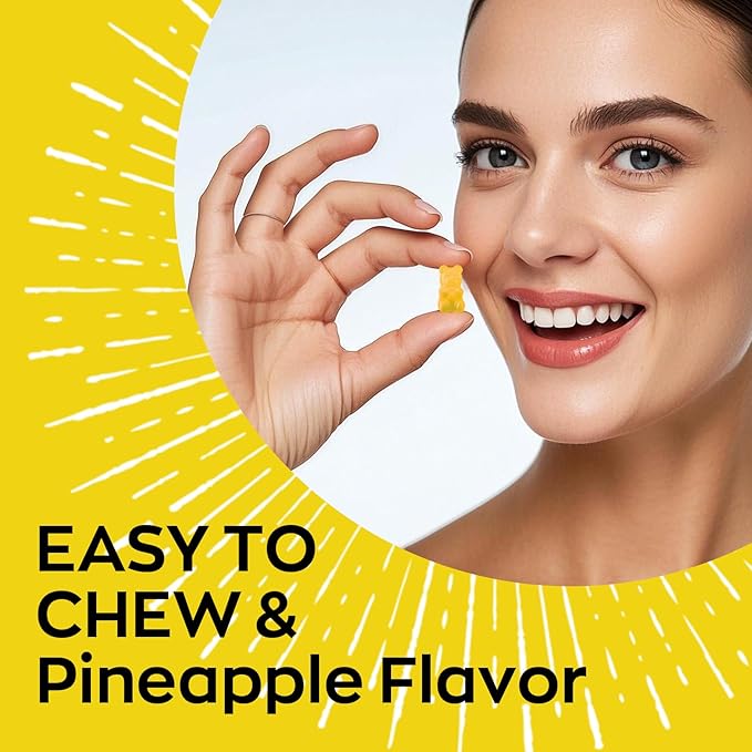 Fiber Gummies for Adults with Probiotics，No Sugar Added Pineapple Flavor, Promotes Gut Health and Regulate Bowel Movement, Vegan (60 Count（Pack of 1）)