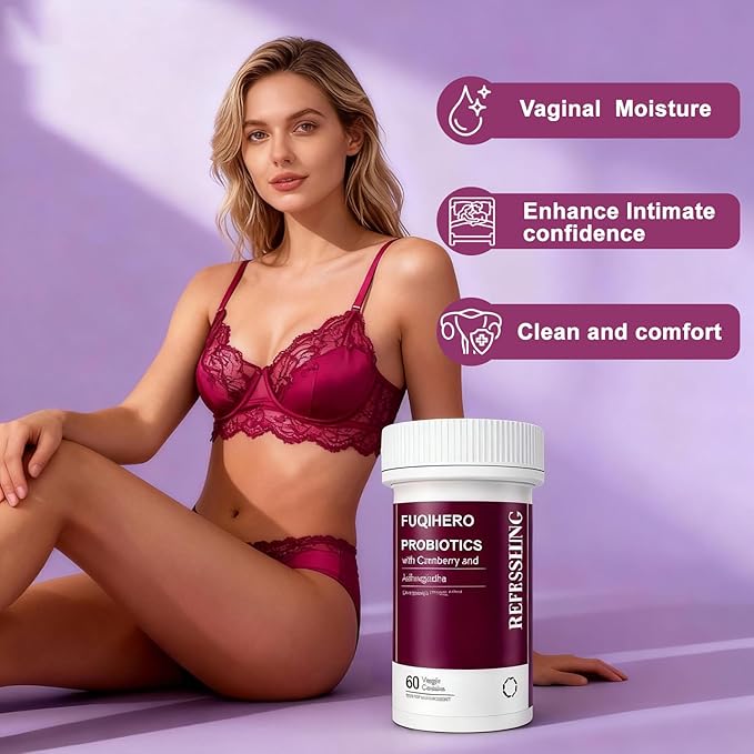 Vaginal Probiotics for Women - Vaginal Moisturizer,Supports Vaginal Health,Moisture,clean,pH Balance,Fights Itch,Odor & Yeast,Enhances Intimate Wellness,Probiotics,Ashwagandha,Cranberry 60 Ct