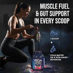 Vega Sport Vegan Protein Powder + Recovery - 30g Plant Based Protein per Serving, Berry, 45 Servings, 5g BCAAs, Probiotics, NSF Certified, for Shakes & Smoothies, 4.2lbs (Packaging May Vary)