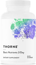 THORNE - Basic Nutrients 2/Day - Comprehensive Daily Multi-Vitamin with Optimal Bioavailability - Vitamin & Mineral Formula - Third-Party Certified - Gluten, Dairy & Soy-Free - 120 Capsules