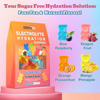 Electrolyte Gummies Sugar Free | Electrolyte Hydration Energy Gummies for Running & Sports - Energy Chews with Calcium & Vitamin C for Kids & Adults, Multiple Mixed Flavors, Gluten-Free, 90 Count