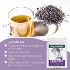 Culinary Lavender Flowers Organic - Dried Food Grade Lavender for Drinks, Cooking & Baking - Edible & Aromatic – Té de Lavanda Natural - 3oz.