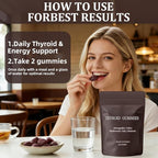 Thyroid Gummies for Women, Selenium Zinc Iodine L-Tyrosine Ashwagandha Gummies, Thyroid Bloom, Body Balance & Support - 60 Count