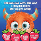 Fiber Gummies for Kids - Dietary Fiber 4g Per Serving - Daily Kids Fiber Gummy Supplement - Soluble Inulin Prebiotic Gummy for Digestive Health Support - Plant-Based Regularity Support - 60 Gummies