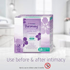 Theraworx Harmony Gentle Daily Cleansing Feminine Wipes Fragrance Free, Reduces Odor, Individually Wrapped, Travel Size – 15 Count (Pack of 4)