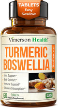 Boswellia Serrata Turmeric Supplement for Joint Support & Inflammation Balance – Turmeric Boswellia Supplement with Ginger & Black Pepper Extract for Enhanced Absorption – Non-GMO - 60 Tablets