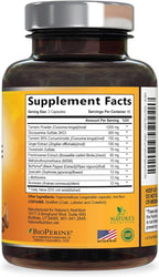 Turmeric Curcumin Supplement - 95% Curcuminoids with Glucosamine, Ginger & MSM, BioPerine Black Pepper Extract for Best Absorption, Natural Vegan Joint Support, Non-GMO, Bottled in USA - 180 Capsules