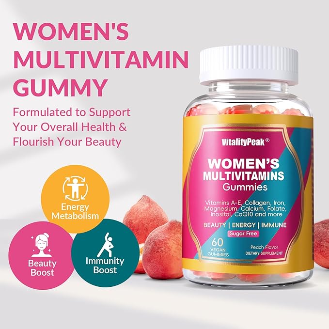 Methylated Multivitamin Gummies for Women | Women’s Multivitamin Gummies with Methylated Folate, Iron, Biotin & Inositol | Sugar Free Women’s Daily Vitamin for Energy, Immune, Hair & Skin | 60 Ct
