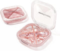 HyJeryty 4-Compartment Pill Organizer, Small Pink Portable Pill Case for Daily Vitamins, Supplements & Medication, Travel-Friendly Compact Design, Stylish Cute Medicine Pill Box Pill Holder