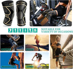 Copper Knee Braces for Women and Men 2 Pack, Knee Compression Sleeve for Knee Pain, Arthritis,ACL, Meniscus Tear, Joint Pain Relief, Knee Support for Running, Working Out, Fitness, Weightlifting-L