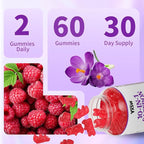 Saffron Gummies, Saffron Supplements for Kids & Adults with Ashwagandha, L-Theanine, Lemon Balm, Vitamin D3, B6, Magnesium & Zinc - Support Focus, Relaxation, Raspberry Flavor, 120 Count