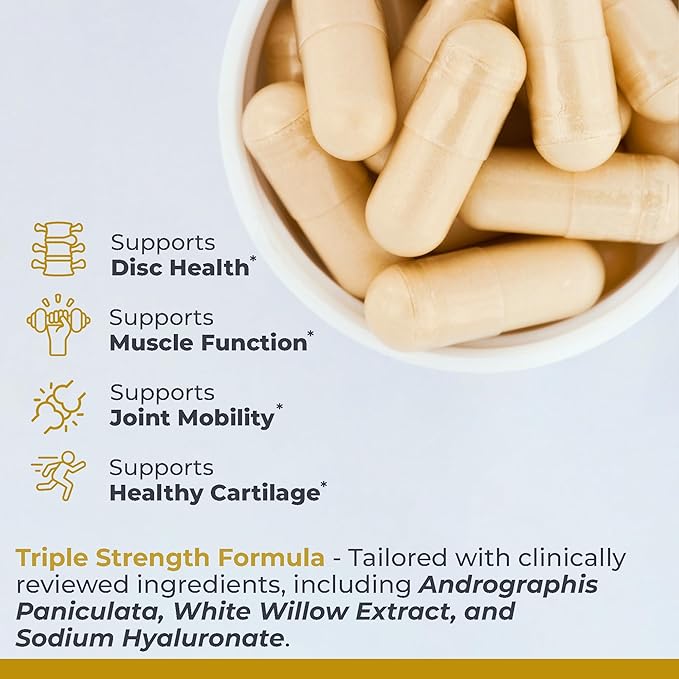 Premier Research Labs Joint & Disc Support Supplement - for Men & Women, Glucosamine, Joint Mobility and Muscle Health, Cartilage Repair, Gluten Free, Plant-Sourced - 90 Capsules