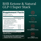 Ketosis & GLP-1 Supplement Weight Loss for Women and Men - Appetite Suppressant, Fat Burner and Metabolic Health with BHB Ketones, Apple Cider Vinegar, Berberine HCL, Turmeric, Cinnamon - Made in USA