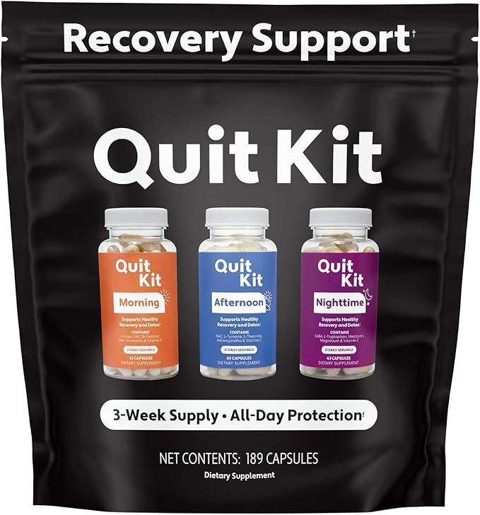 Detox & Withdrawal Support System | 21-Day Recovery Supplement for Anxiety, Stress, Sleep, Mood & Craving Support | Magnesium Glycinate, GABA, L-Theanine