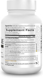 Organixx Joint & Muscle Care Organic Turmeric Supplement, 3-in-1 Frankincense, Turmeric and Myrrh Joint Health & Joint Support Supplement Body Care Capsules, Supports Swelling, Tension, 60 Capsules