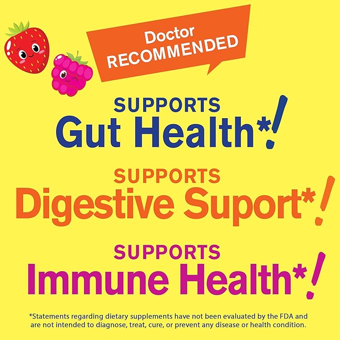 WellYeah Probiotics for Kids Gummies -10 Billion CFU - for Gut Health, Immune Health and Digestive Support - Berry Flavor Chewable Supplement - Vegan, Non GMO, Gluten Free Kids Probiotic -60 Gummies