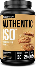 Jacked Factory Authentic ISO Whey Protein Isolate Powder - Low Carb, Non-GMO Muscle Building Protein w/No Fillers, Post Workout Recovery - 30 Servings, Vanilla Oatmeal Cookie