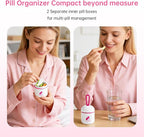 Keychain Pill Holder, Small Pill Box Case Container Organizer for Purse, Pink Pill Organizer, Silicone Seal Moisture Proof Mini Pill Bottle for Outdoor Camping Travel Jewelry（Pink）