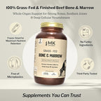 MK Supplements Grass-Fed Bone & Marrow Capsules | Collagen Types I & II + Bone Peptides + Marrow | Whole-Food Calcium Matrix | New Zealand Raised | 135 Capsules