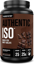 Jacked Factory Authentic ISO Whey Protein Isolate Powder - Low Carb, Non-GMO Muscle Building Protein w/No Fillers, Post Workout Recovery, Dark Chocolate - 25 Servings