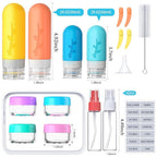 18pack Travel Bottles for Toiletries:Silicone TSA Approved-Containers for Toiletries,Leak Proof Refillable Liqus Shampoo And Conditioner Essentials toiletry Bottles