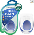 Gel Heel Pads, 2 Pack, for Achilles Tendonitis, Shoe Wedge Inserts for Plantar Fasciitis, Bone Spur, Foot Pain Relief Support, Comfort Cushion Insoles for Women/Men