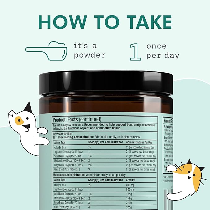 Dr. Mercola Bark & Whiskers Joint Support - Joint & Cartilage Support for Cats & Dogs - with Collagen, MSM, Green-Lipped Mussel Extract & Hyaluronic Acid - 1.69 oz