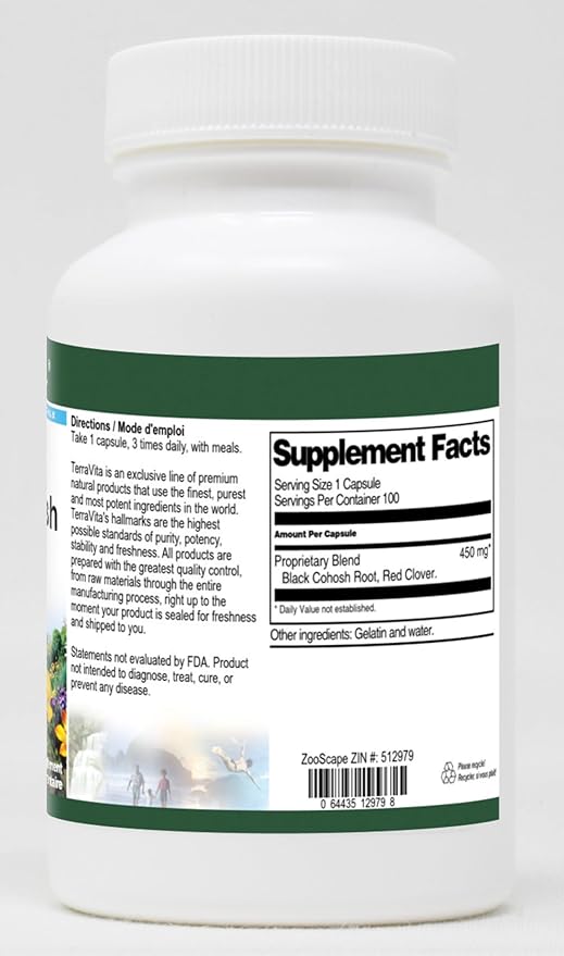 Red Clover and Black Cohosh Combination - 450 mg (100 Capsules, ZIN: 512979) - 3 Pack